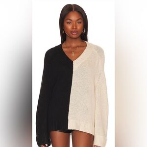 Lovers and Friends Earlene Color Block V Neck Sweater